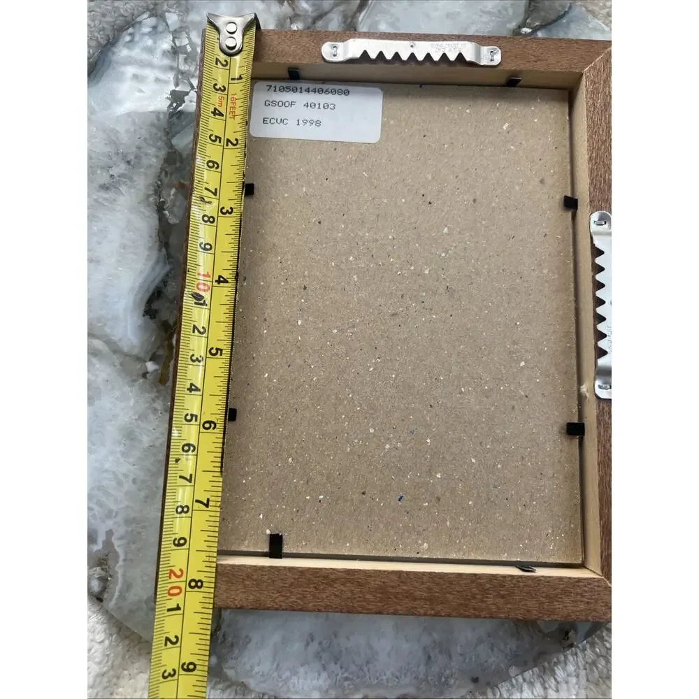 Vintage 1998 ECVC Gold Reeded Wood Picture Frame 5x7 Matted Mcm Office Decor NY